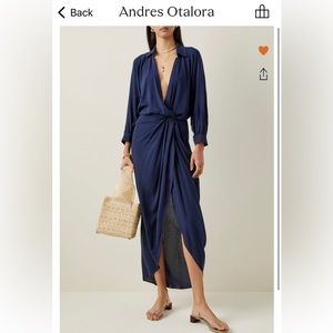 ANDRES OTALORA draped midi shirt dress